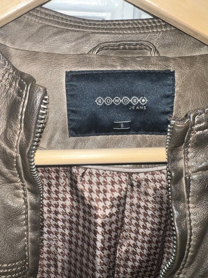 Veste cuir bonobo taille S couleur camel - photo numéro 4