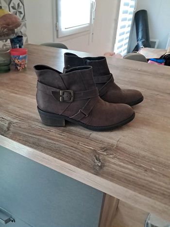 Bottines marron mat