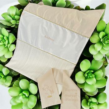 Ensemble baptême couverture & écharpe