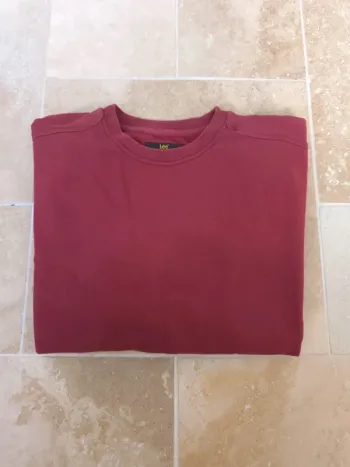 Pull col rond bordeaux Lee taille M Homme