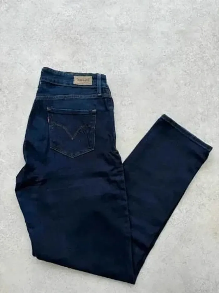 Jeans Levi's W31 FR40 L32 coupe droite bleu marine Femme Women pan521b