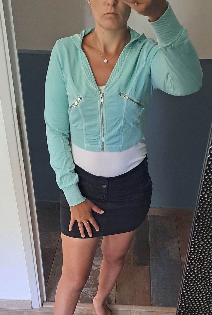 Veste courte femmes colorie menthe H&M taille 38 - photo numéro 7