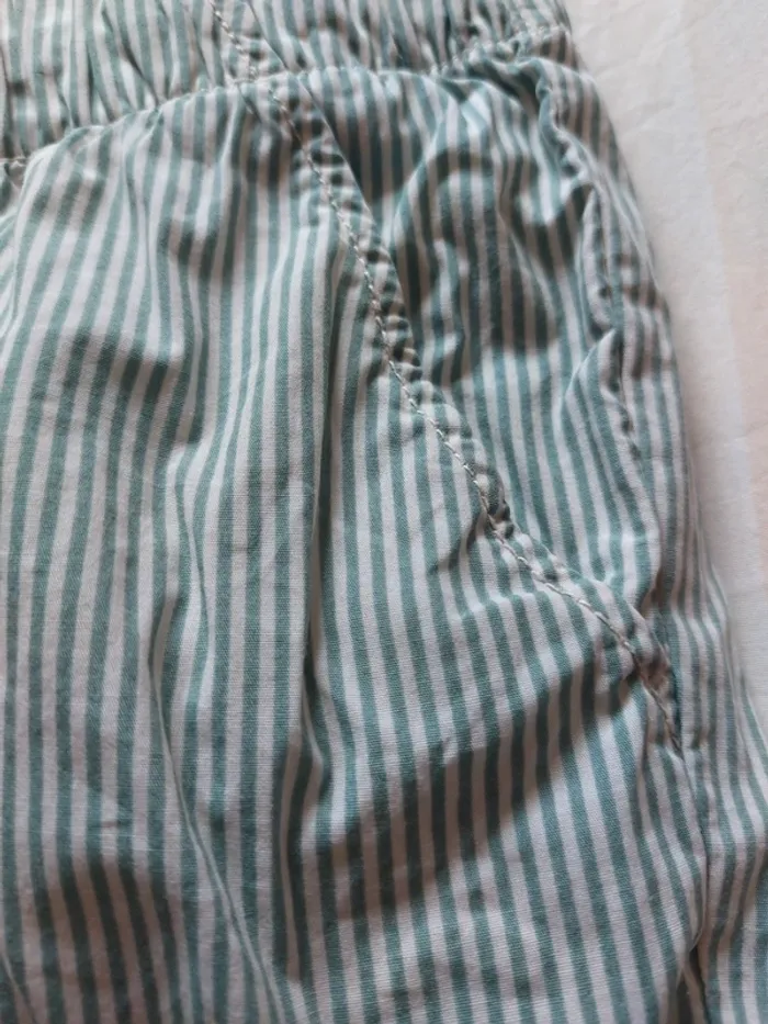 Short rayé taille élastique en coton 134cm - photo numéro 3