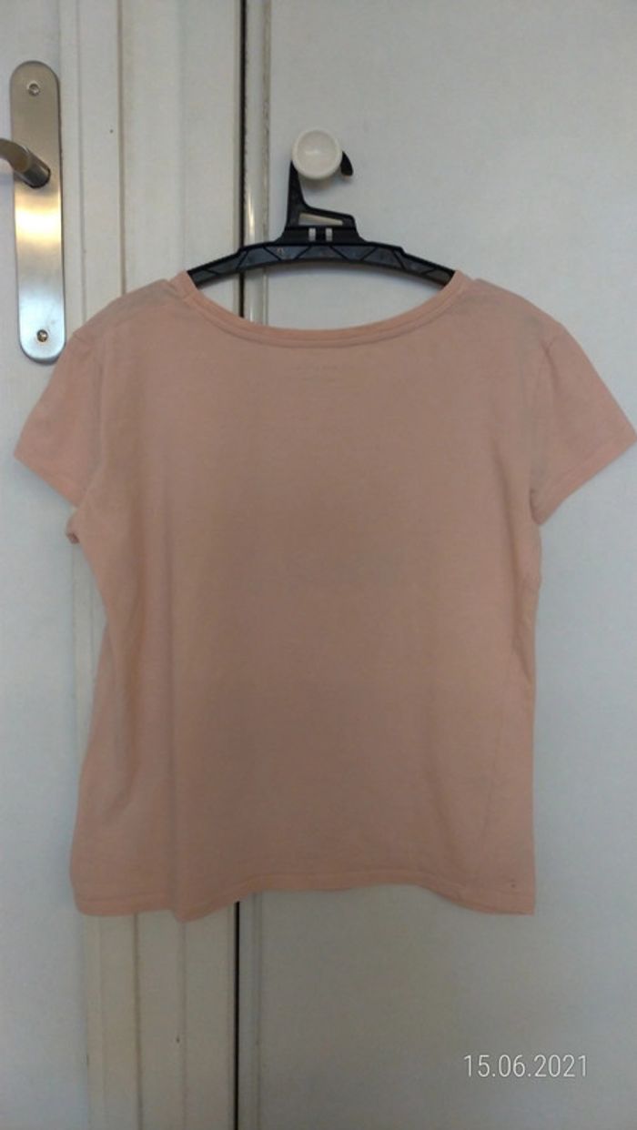 T-shirt manches courtes rose pâle / abricot - photo numéro 4