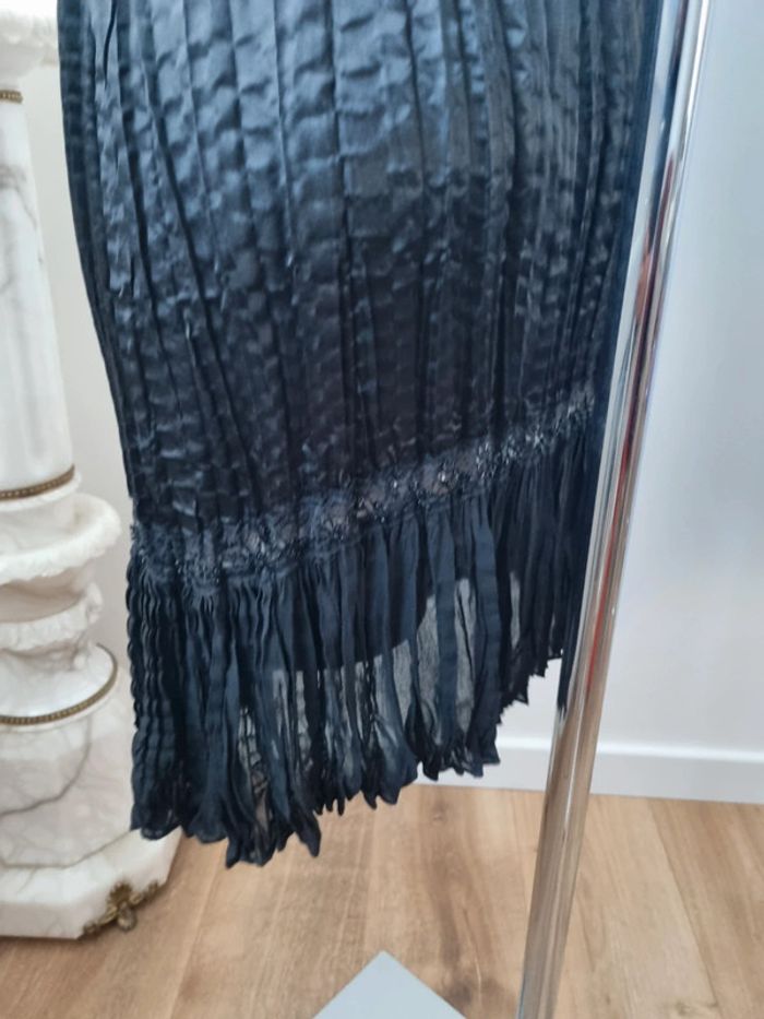 Robe noir brodé évasé vintage - photo numéro 12