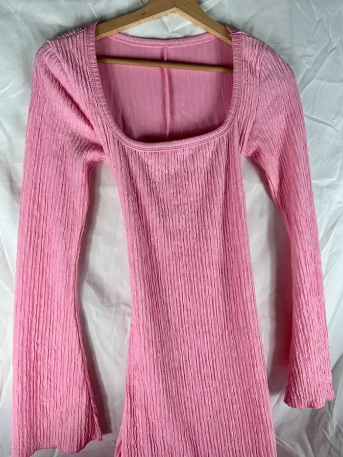 Robe longue rose à manches longues SHEIN - photo numéro 2