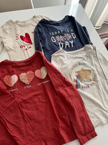 Lot 4 tee shirts fille