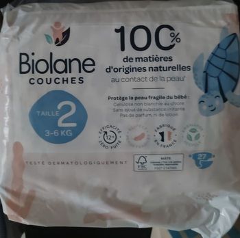 Couches neuves Biolane Taille 2. Lot de 3 paquets de 27 couches