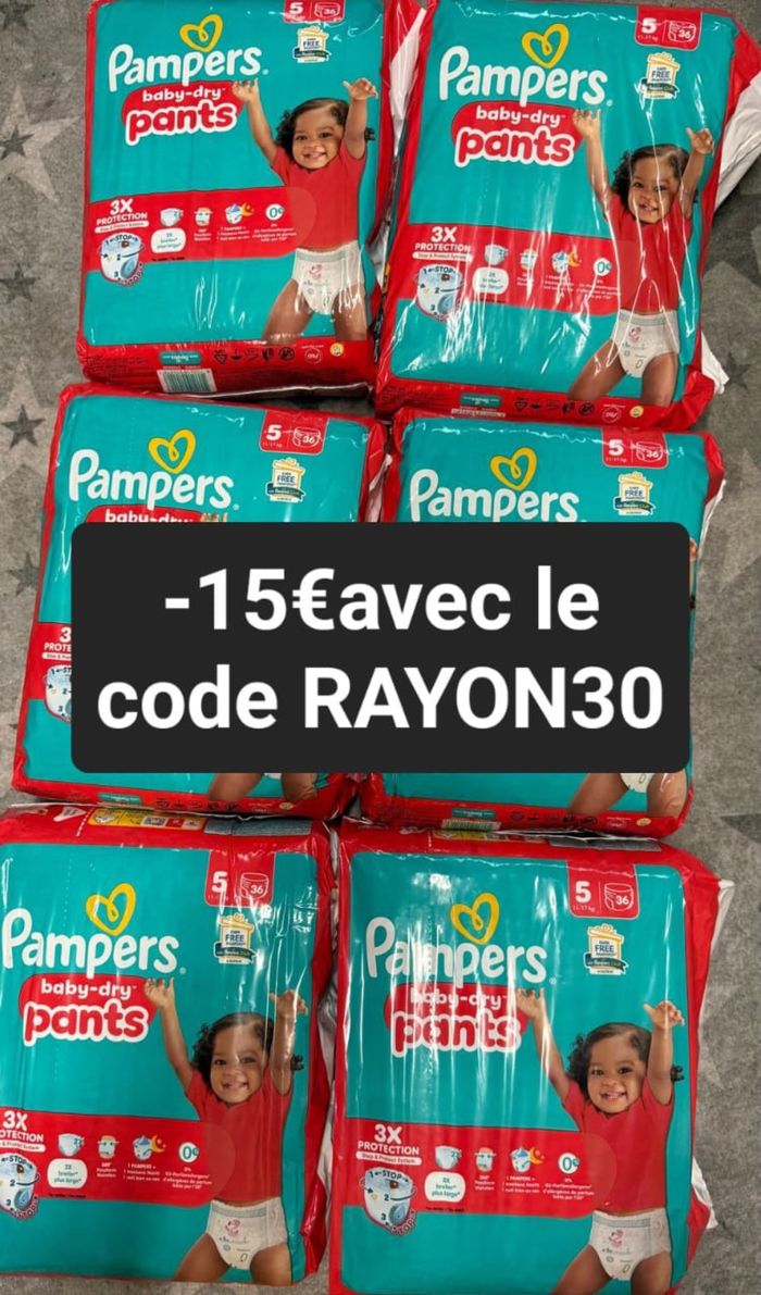 Six pack de couche Pampers taille 5 culotte