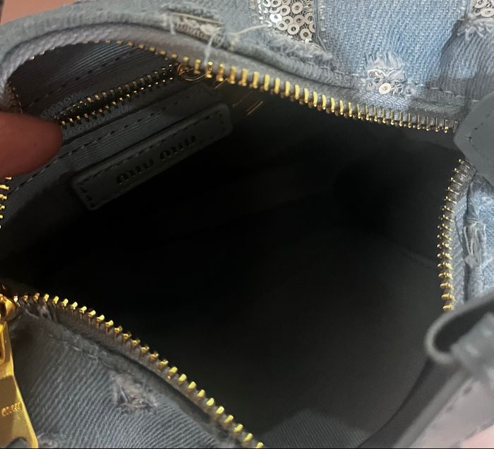 Sac Miu Miu chic en jeans paillettes neuf - photo numéro 5