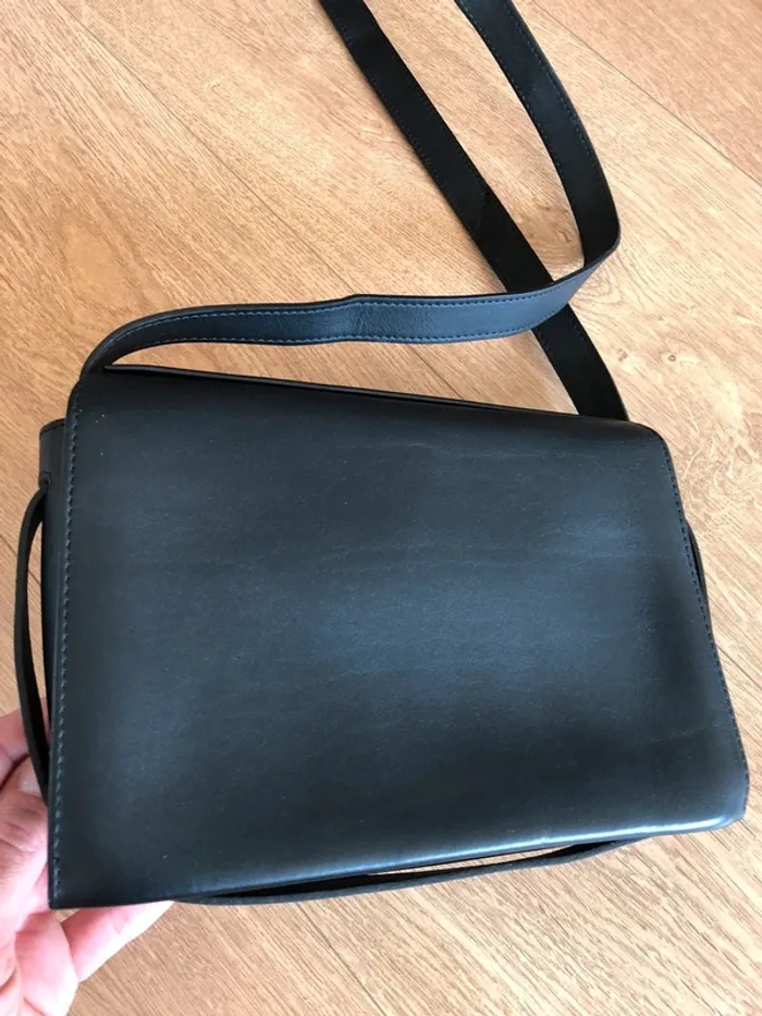 Sac bandoulière noir cuir neuf Made in France - photo numéro 4