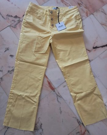 Liu Jo pantalon jean jaune été bottom croped neuf