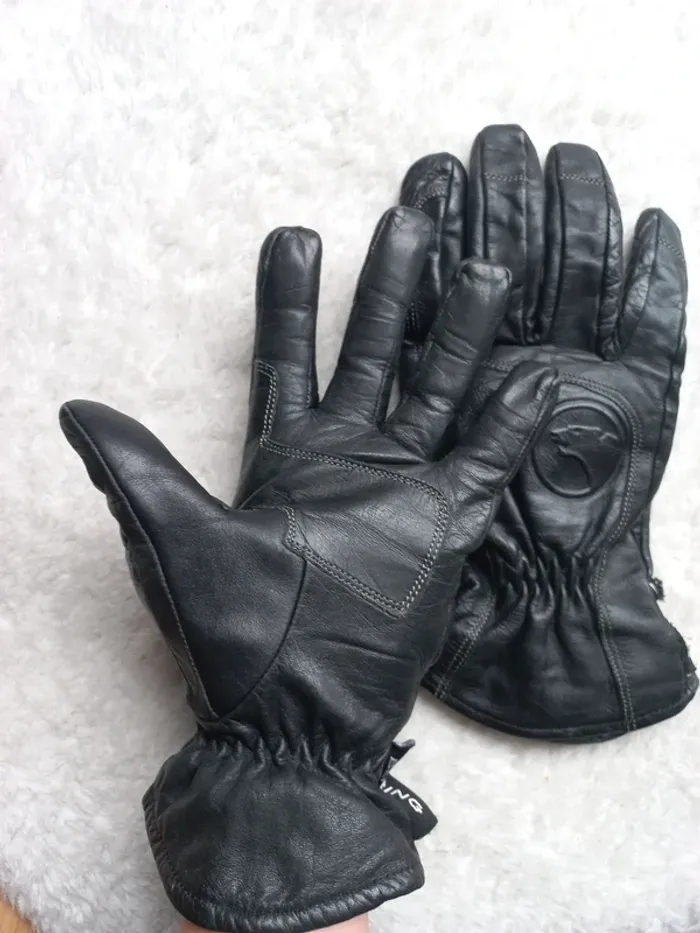 Gant en cuir, noir, femme bering. Taille s/m protection moto - photo numéro 2