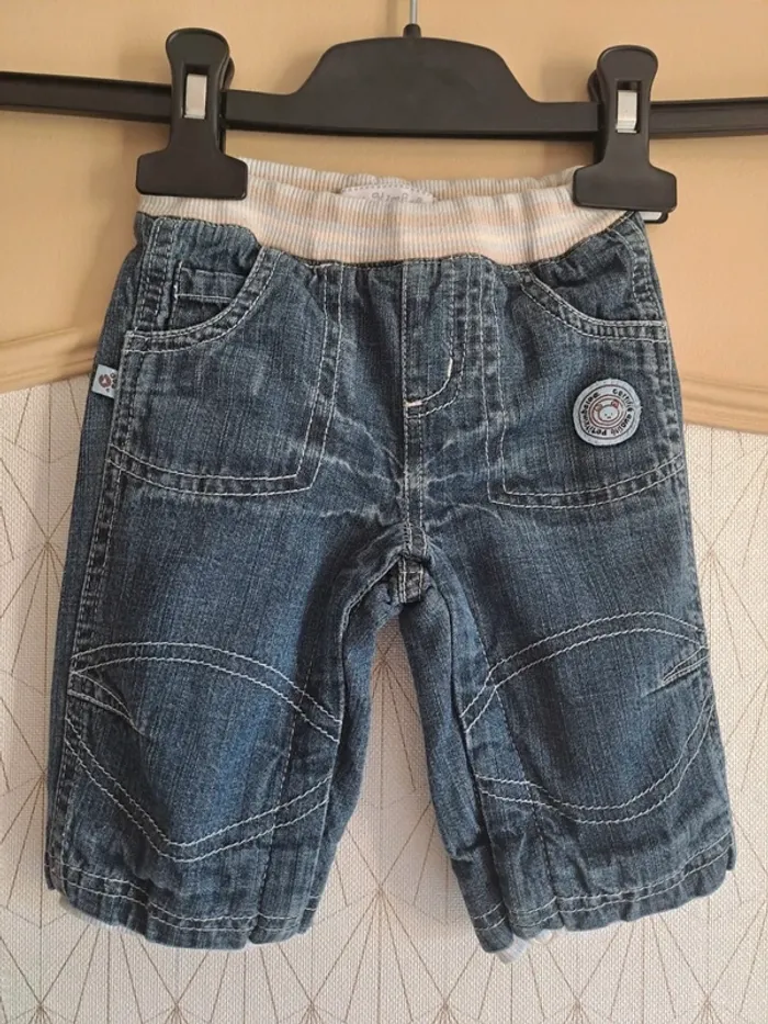 Pantalon jean bébé 1 mois doublé petit kimbaloo comme neuf