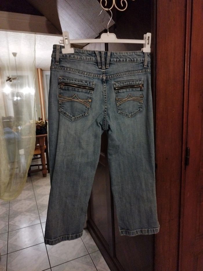 Pantacourt bleu denim vintage y2k M/38 coton - photo numéro 6