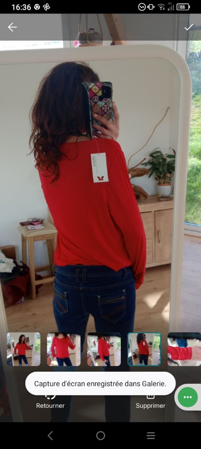 Top fluide 44 rouge c78 - photo numéro 3