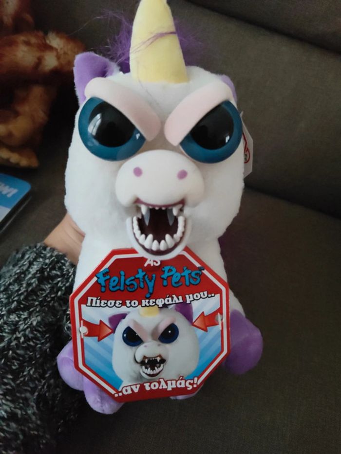 Peluche licorne double visage - photo numéro 3