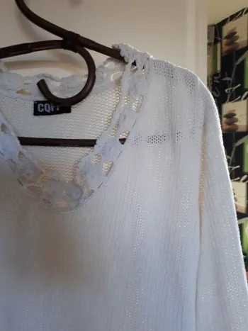 Pull coton blanc 44