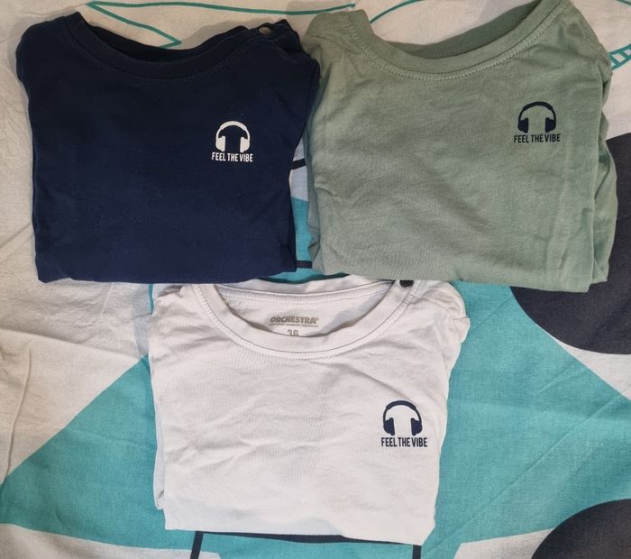 Lot 3 t-shirts manches longues 36mois