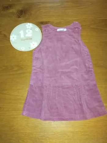 Robe en velours rose taille 12 mois