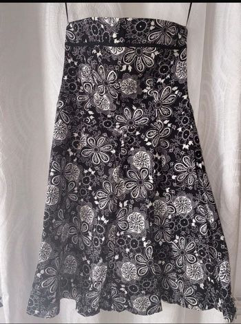 Robe bustier fleur noir et blanc