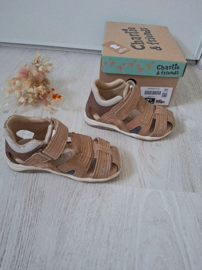 Chaussures Sandales garçon cuir marron Charlie et Friends  Taille 24 - photo numéro 4