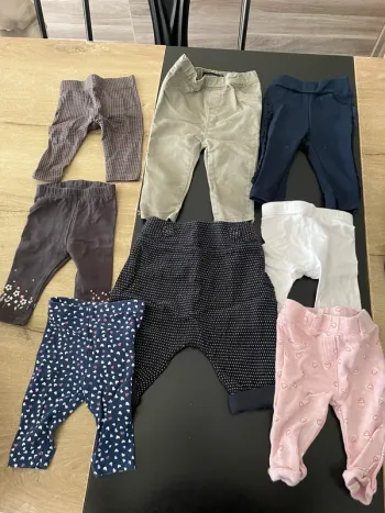 Lot de 8 pantalons / leggings bébé fille 3 mois