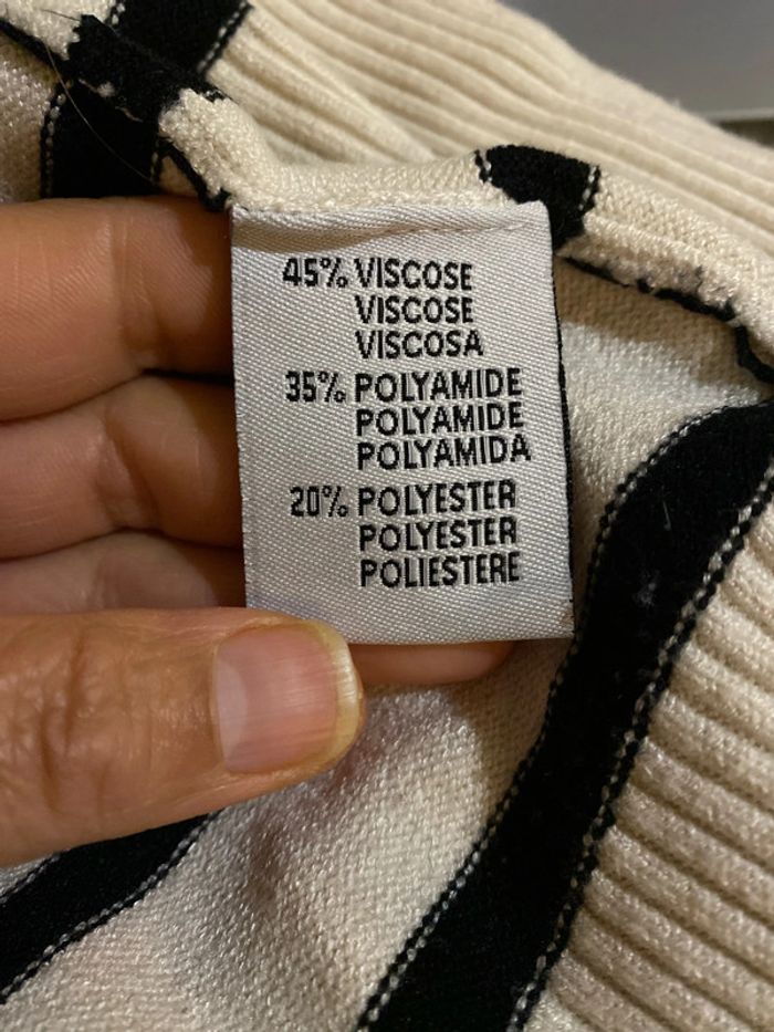 Superbe Pull Col Roulé Rayé Taille Unique - photo numéro 10