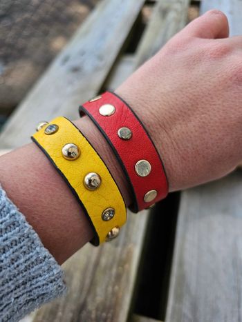 Lots de 2 bracelets en cuir