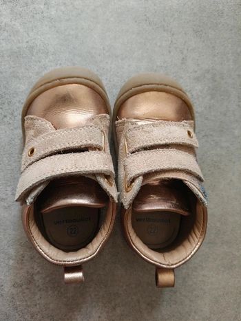 Baskets bottines en cuir à scratch dorées vertbaudet taille 22