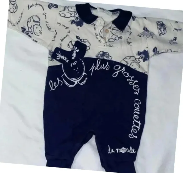 Combinaison salopette vintage bébé 6 mois mixte