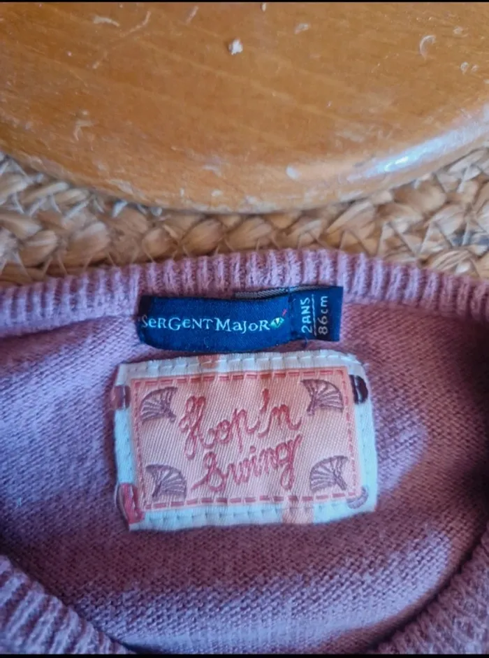 Jolie robe pull manche courte rose fille sergent major 2 ans 86cm - photo numéro 5