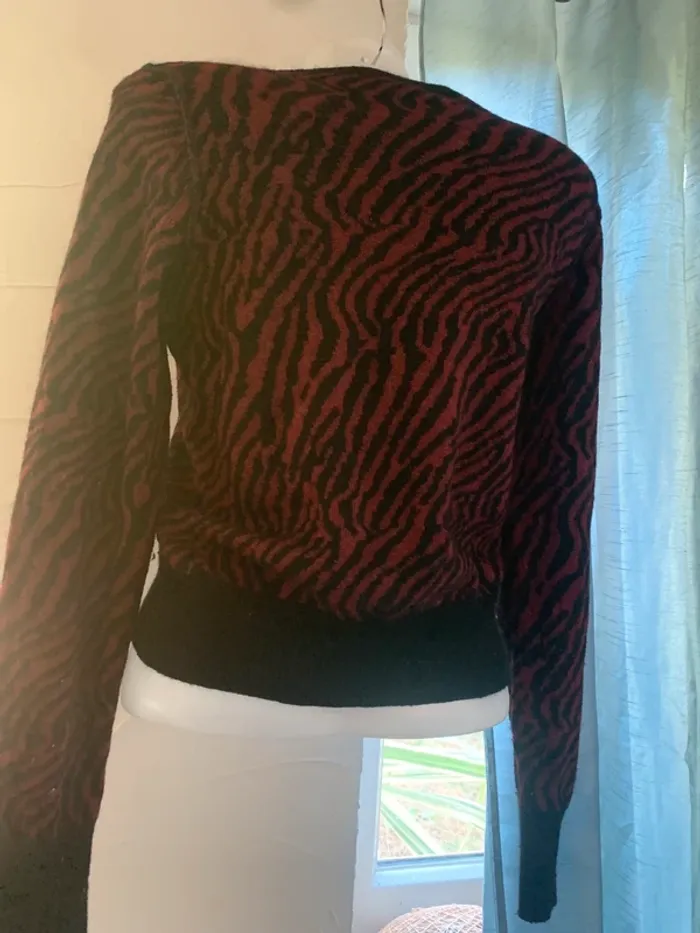 Pull Kookai taille XS bordeaux noir brillant - photo numéro 7