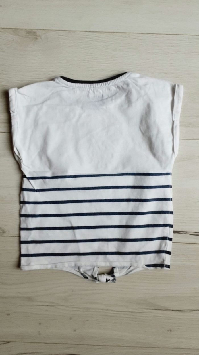 Vêtement fille tee-shirt manches courtes rayé motif cerises Orchestra 4 ans - photo numéro 3