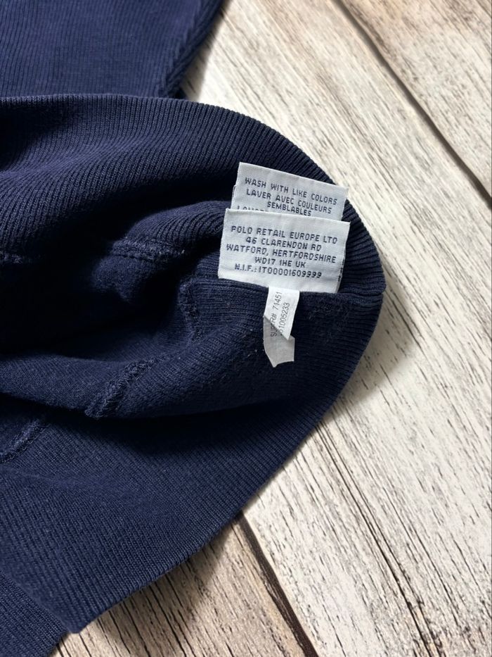 Pull col châle à bouton Ralph Lauren bleu marine logo brodé coton S Homme - photo numéro 3