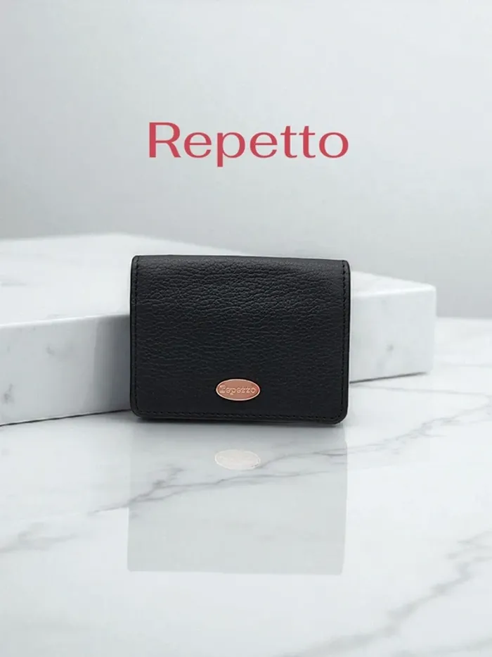 Repetto porte cartes noir et rose gold