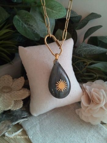 Collier labradorite soleil pierre naturelle de protection