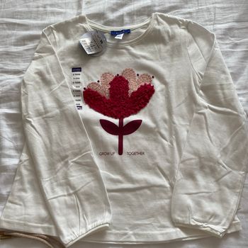 Tee shirt manches longues broderie fleur
