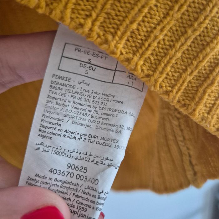Pull en maille jaune moutarde - Pimkie - Taille S : 36 - 38 - photo numéro 4