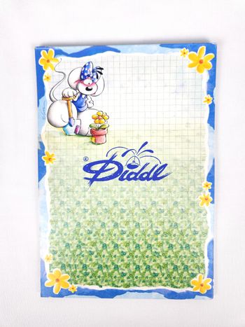 Bloc de Feuilles Diddl Original A5 "Avec pelle et pot" - 25 Feuilles - Très Bon État