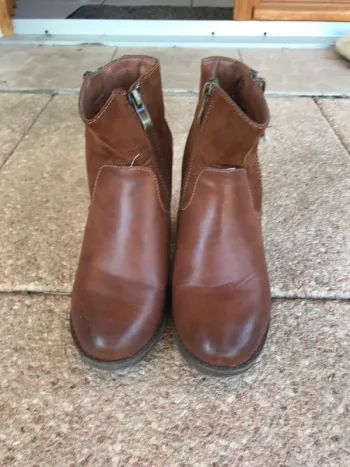 Bottines à talon marron