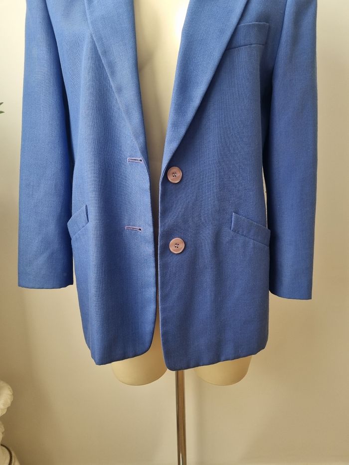 Veste blazer bleu violet vintage - photo numéro 10