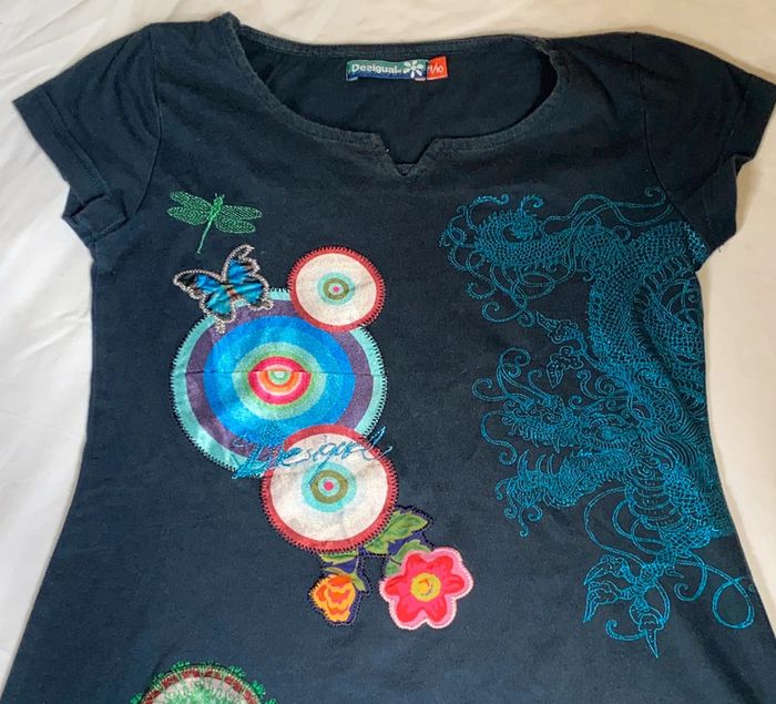 T-shirt tunique desigual 10 ans - photo numéro 2