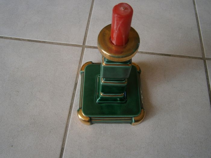 Bougeoir en céramique carré vert - photo numéro 5