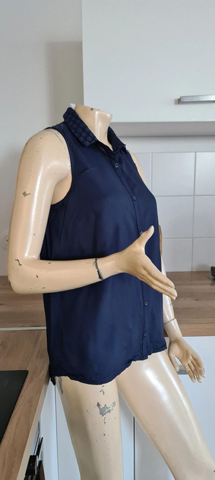 tres jolie chemisier bleu taille 36 c&a - photo numéro 2