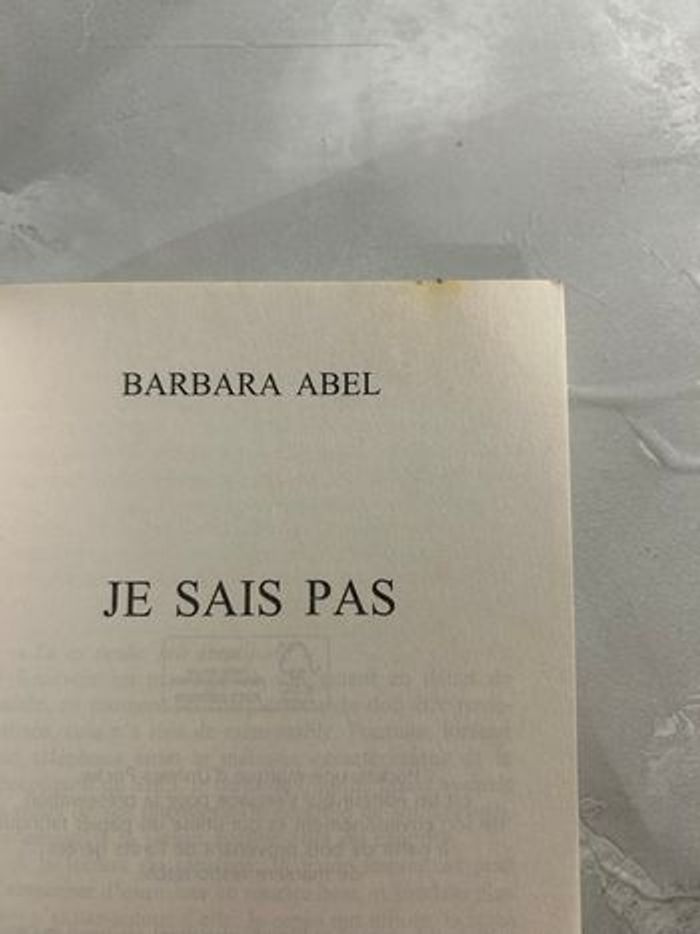 Livre Je sais pas – Barbara Abel (Pocket) - photo numéro 4