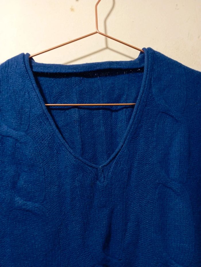 Pull femme laine bleu vif - photo numéro 3