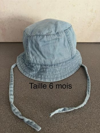 Bob chapeau jean avec liens à nouer taille 6 mois