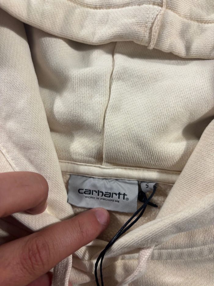 Pull à capuche Carhartt / Hooded Marfa Sweat Beige Taille S neuf avec étiquette - photo numéro 6