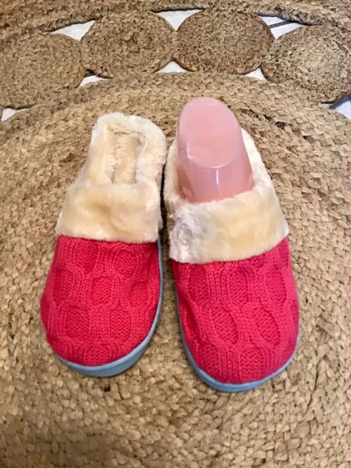 Chaussons femme rose bleu et crème taille 36-37 - photo numéro 2